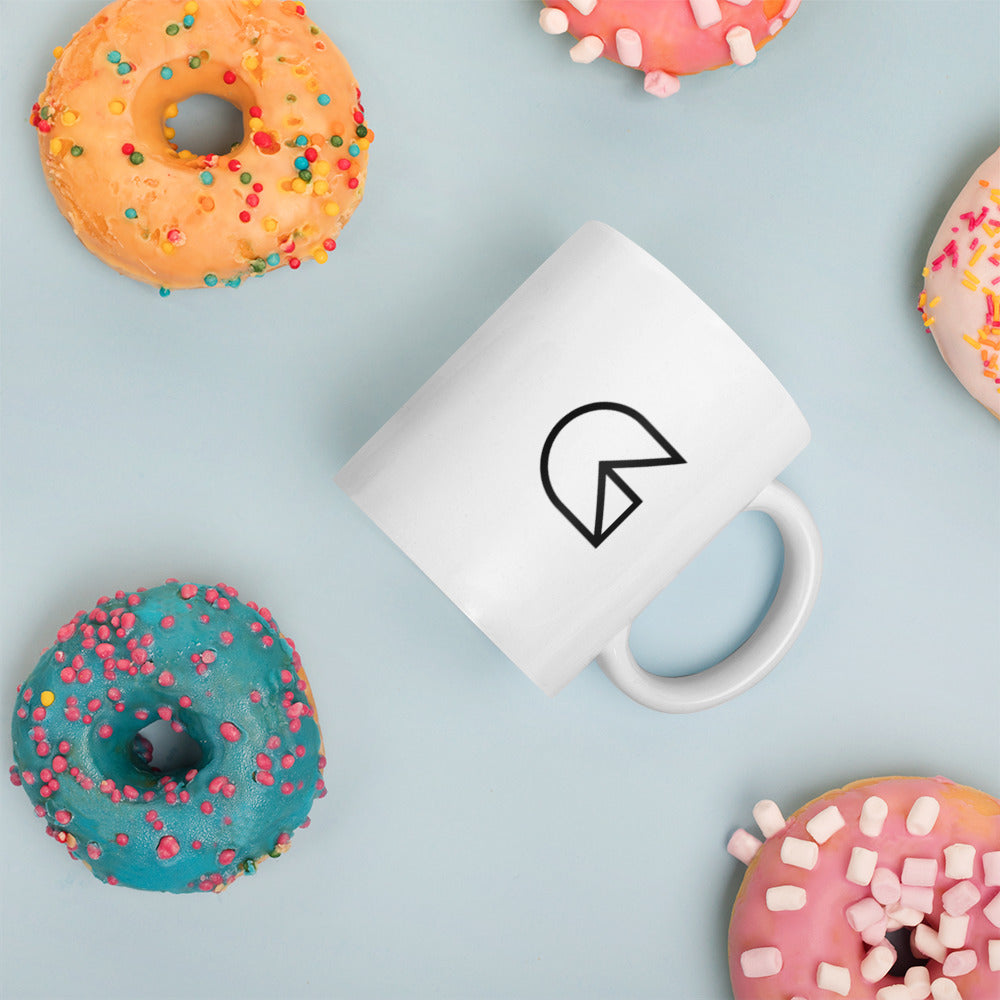 G for GLIDE - White glossy mug