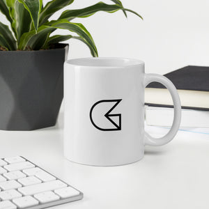 G for GLIDE - White glossy mug